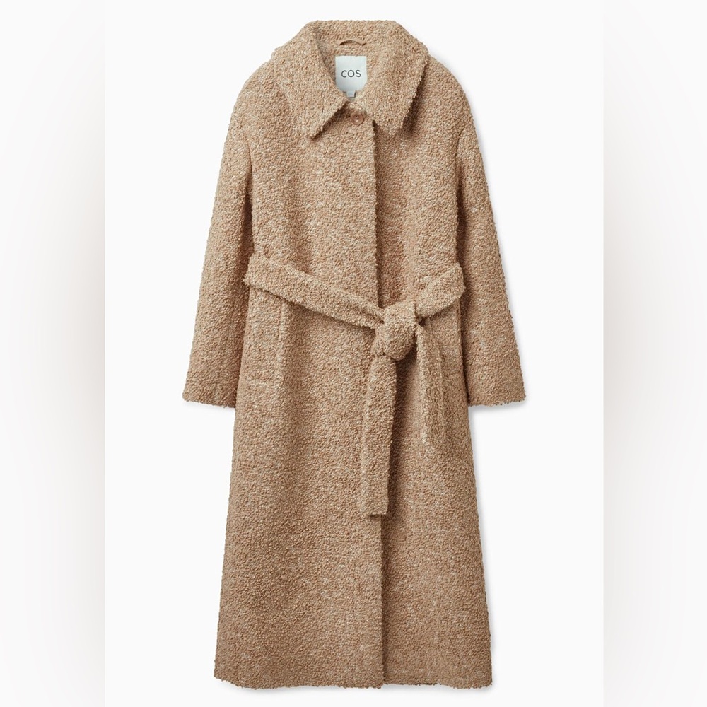 COS long boucle belted wool coat